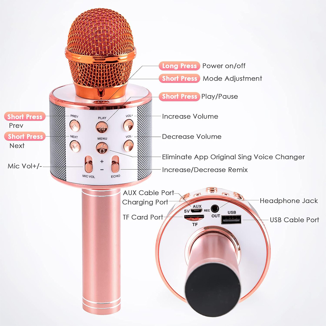  Microfono Karaoke Bluetooth / Fm / Usb 